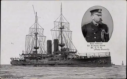 Ak Britisches Kriegsschiff, HMS Albemarle, Admiral Richard Poore