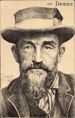 Künstler Ak Orens, General Christiaan de Wet, südafrikanischer Politiker, Burenkrieg, Portrait