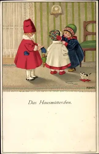 Künstler Ak Ebner, Pauli, Das Hausmütterchen, Munk 878