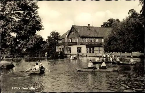 Ak Jonsdorf in Sachsen, HOG Gondelfahrt, Ruderboote