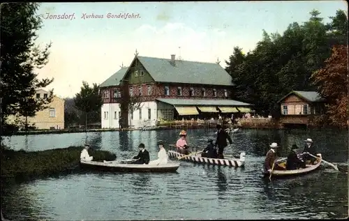 Ak Jonsdorf in Sachsen, Kurhaus Gondelfahrt, Ruderboote