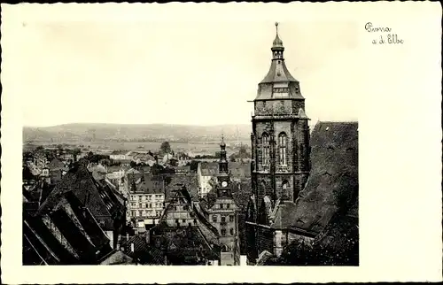 Ak Pirna in Sachsen, Teilansicht der Stadt, Kirchtürme