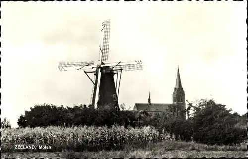 Ak Zeeland Nordbrabant Niederlande, Molen