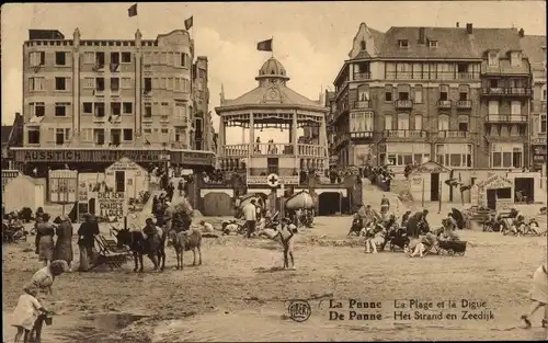 Ak La Panne De Panne Westflandern, La Plage et la Digue, Hotel