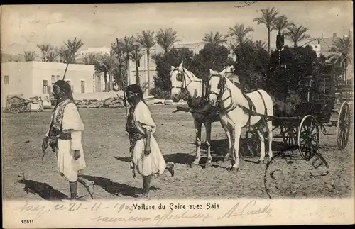 Ak Cairo Kairo Ägypten, Voiture du Caire avec Sais