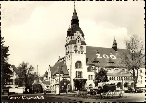 Ak Leipzig in Sachsen, Zoo und Kongresshalle