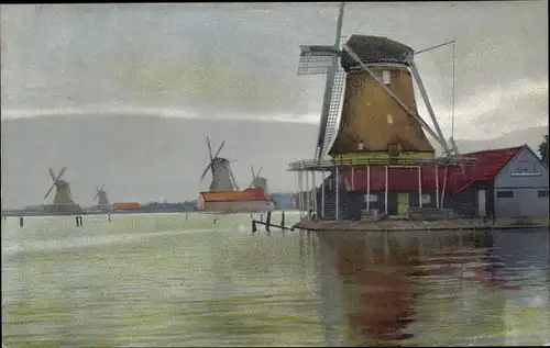 Ak Windmühlen in den Niederlanden, Gewässer