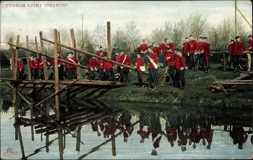 Ak Durham Light Infantry, Britische Soldaten, Brückenbau