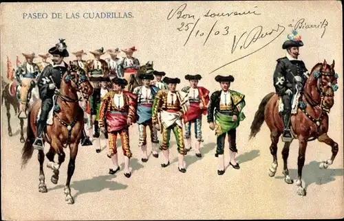 Litho Paseo de la Cuadrillas, Stierkampf, Toreros