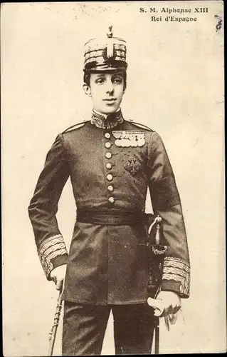 Ak Alphonse XIII Roi d'Espagne, König Alfons XIII. von Spanien
