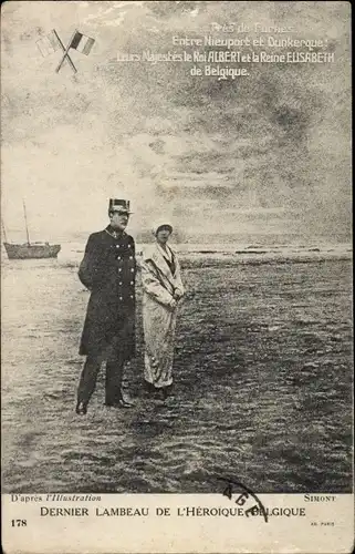 Ak Entree Nieuport et Dunkerque, Le Roi Albert et la Reine Elisabeth de Belgique