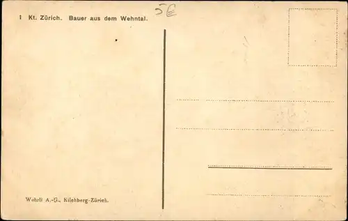 Ak Kanton Zürich, Bauer aus dem Wehntal, Bauerntracht