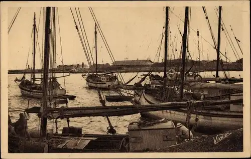 Ak Dakar Senegal, vue générale du port, Bassin aux Côtres