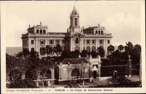 Ak Dakar Senegal, Afrique occidentale francaise, Le Palais du Gouverneur Général