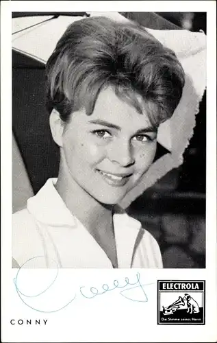 Ak Sängerin Conny, Portrait, Electrola-Schallplatten