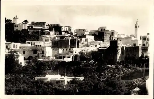 Ak Sidi Bou Said Tunesien, Vue generale, Totalansicht der Ortschaft, Minarett