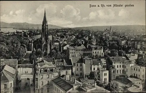 Ak Bonn am Rhein, Blick vom Münster