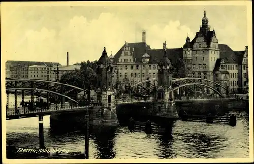 Ak Szczecin Stettin Pommern, Hansabrücke