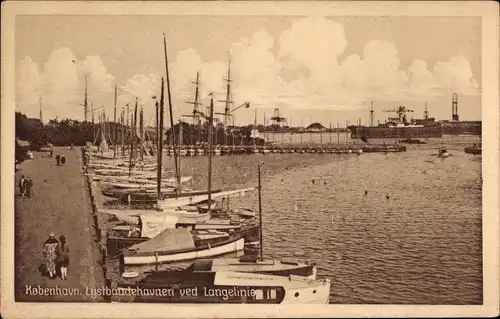 Ak København Kopenhagen Dänemark, Lystbådehavnen ved Langelinie