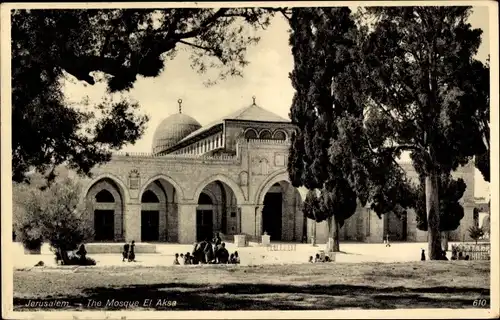 Ak Jerusalem Israel, The Mosque el Aksa, El Aksa Moschee auf dem Tempelplatz