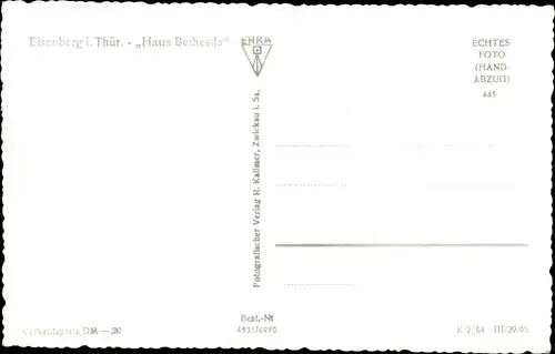 Ak Eisenberg im Saale Holzland Kreis, "Haus Bethesda"