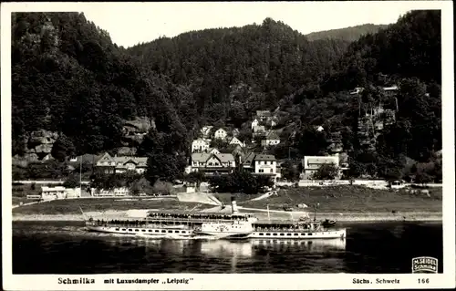 Ak Schmilka Bad Schandau in Sachsen, Luxusdampfer Leipzig