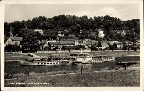 Ak Wehlen an der Elbe Sachsen, Elbdampfer Dresden