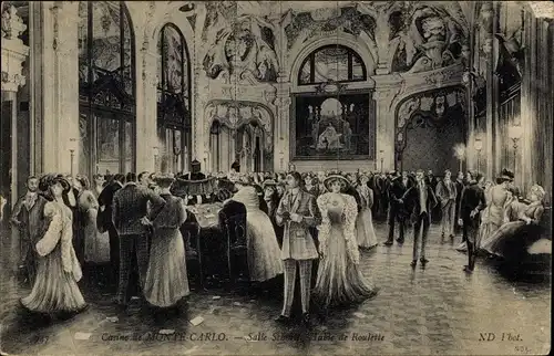 Ak Monte Carlo Monaco, Glücksspiele, Roulette, Salle
