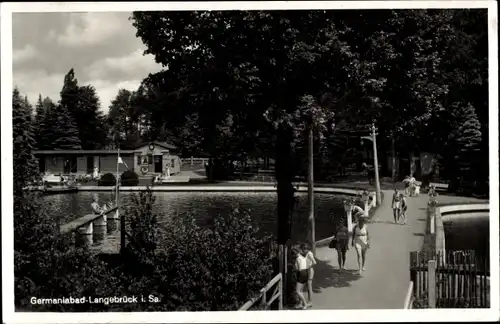 Ak Dresden Langebrück, Germaniabad