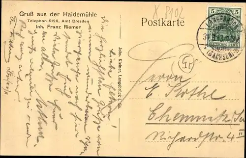 Ak Dresden Langebrück, Haidemühle