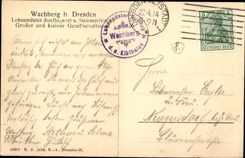 Ak Dresden Wachwitz, Gasthaus Wachberg, Kegelbahn