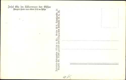 Ak Insel Oie, Totalansicht der Insel, Fliegeraufnahme