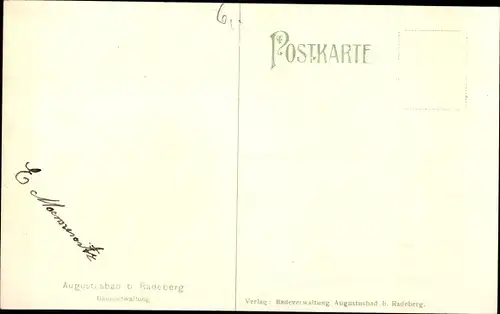 Ak Liegau Augustusbad Radeberg in Sachsen, Augustusbad, Badeverwaltung