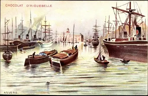 Künstler Ak Antwerpen Flandern, Port, Hafen, Chocolad d'Aiguebelle