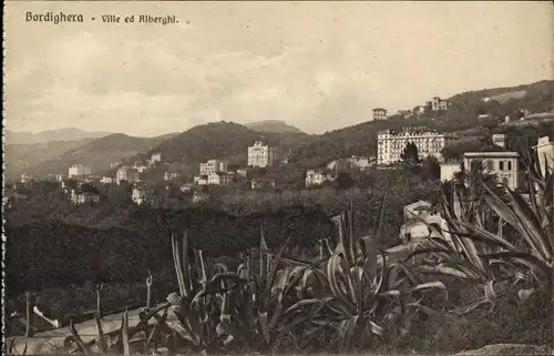 Ak Bordighera Liguria, Ville ed Alberghi