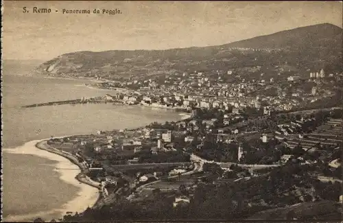 Ak San Remo Ligurien, Panorama da Poggio