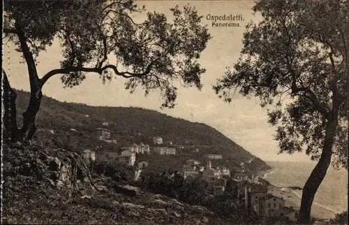 Ak Ospedaletti Liguria, Panoramablick auf die Ortschaft