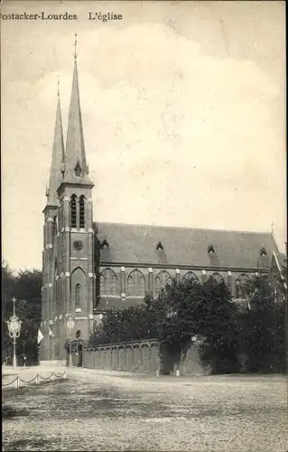 Ak Oostacker Lourdes Ostflandern, L'Eglise