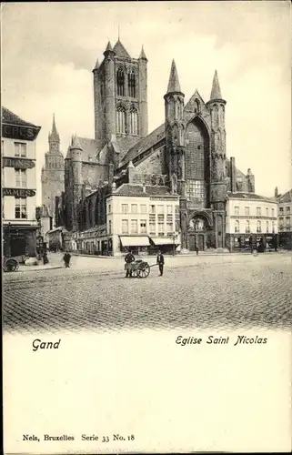 Ak Gand Gent Ostflandern, Eglise St. Nicolas
