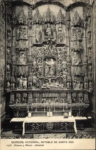 Ak Burgos Kastilien und León, Catedral, Retablo de Santa Ana