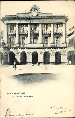 Ak San Sebastian Baskenland, El ayuntamiento, la mairie, Rathaus