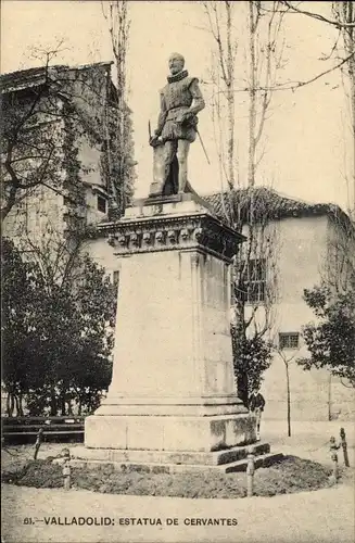 Ak Valladolid Kastilien und Leon, Estatua de Cervantes