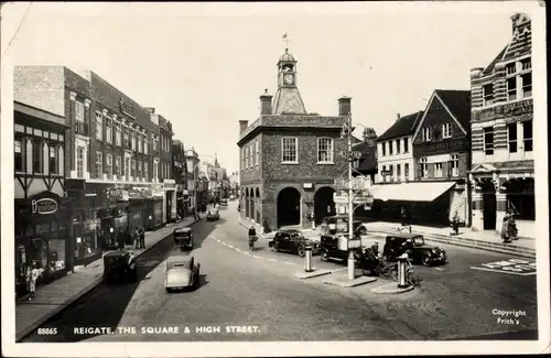 Ak Reigate South East England, The Square & High Street