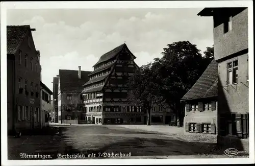 Ak Memmingen in Schwaben, Gerberplatz mit 7-Dächerhaus