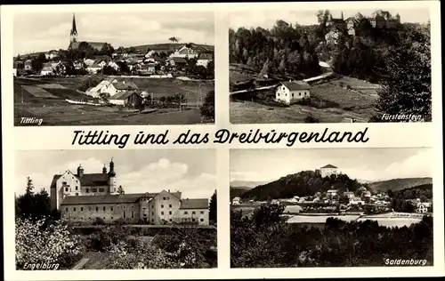 Ak Tittling im Dreiburgenland Niederbayern, Ortsansicht mit Kirche, Fürstenstein, Saldenburg