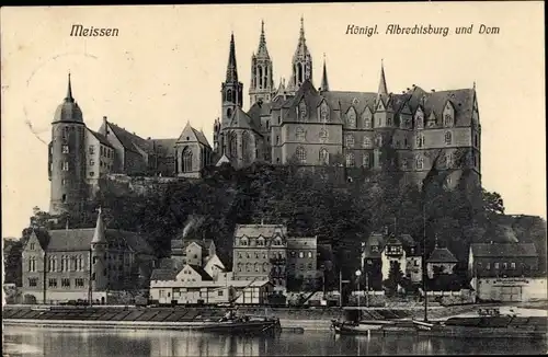 Ak Meißen an der Elbe, Königliche Albrechtsburg und Dom