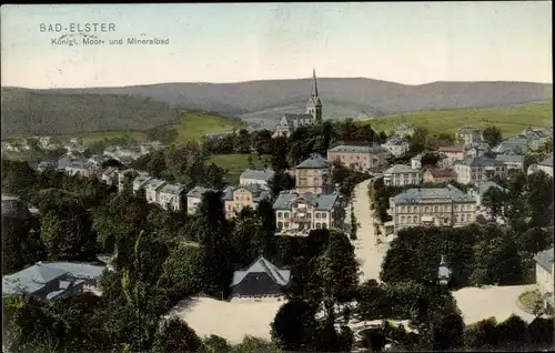 Ak Bad Elster im Vogtland, Königl. Moor- und Mineralbad, Panorama