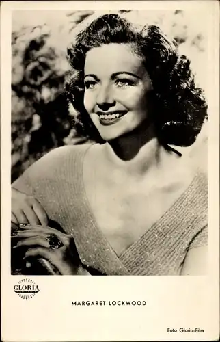 Ak Schauspielerin Margaret Lockwood, Portrait, Gloria Film, Anna von Singapur