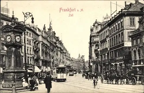 Ak Frankfurt am Main, Zeil, Straßenbahn