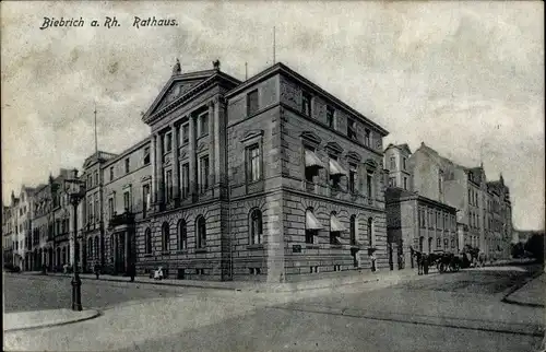 Ak Biebrich am Rhein Wiesbaden, Rathaus